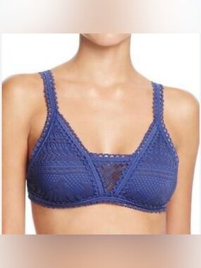 Becca Lace Crocheted Tie Back Bikini Top Size Large